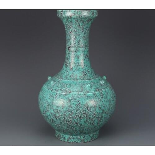 Antique QingDynasty porcelain vase, Furnace Glaze Drum Spike bottle,hand-painted crafts,Home Decoration /Collection
