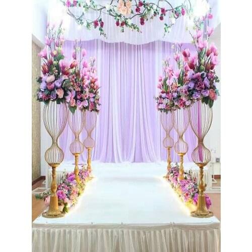 89CM height flower stand Wedding Centerpieces stage backdrops aisle walkway Floor Vases Metal Pillar Road Lead photo props