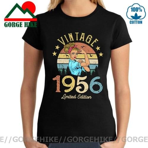 Vintage 1956 Limited Edition T-Shirt Born in 1956 65th Birthday Years Old Gift for Girl Wife Mom birthday Classic cotton T-shirt
