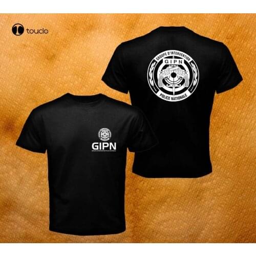 New Summer Cool Tee Shirt Gipn France French National Police Counter Terrorists Black Men T-Shirt S-3Xl Cotton T-Shirt