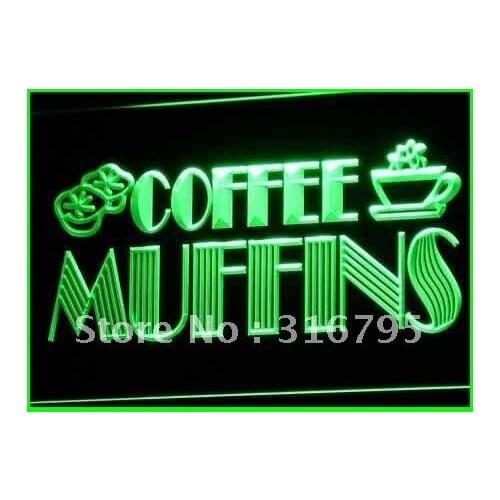 I111 OPEN Coffee Shop Muffins Cafe LED Neon Light Light Signss On/Off Switch 20+ Colors 5 Sizes