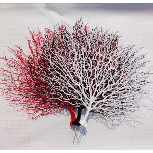 Artificial Coral Branch Fake Plant Marine Series Art Ornament Plastic Peacock Tree For Wedding Shooting Props Window Decoration