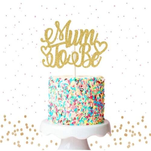 Custom Glitter Mum To Be Cake Topper - baby shower cake topper, baby shower decor, unisex baby shower, baby cake topper