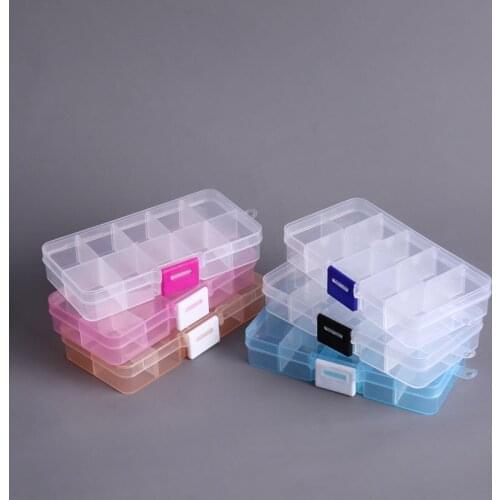 DIY Jewelry Accessories Box Tool Storage Detachable 10 Lattice Earrings Charms Transparent Box Fishing Tackle Packaging Box