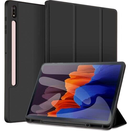 Magnetic For Samsung Galaxy Tab S7 Plus With Pencil Holder Case Smart Stand Tablet Cover Samsung Galaxy Tab S7 Case SM-T870 T970