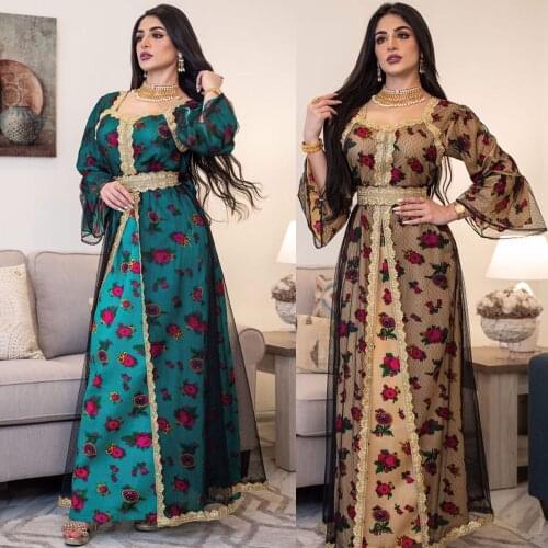 MD Muslim Fashion Dubai Abayas For Women Double-sided Patchwork Color Caftan Marocain Satin Maxi Dresses Woman Winter Dress 2021