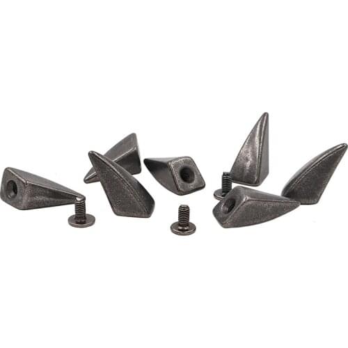 30sets Metal Gun Black Dragon Claw Punk Spike Studs ScrewBack Leathercraft Shark Findings Leather Bracelets Pet Collars Bags