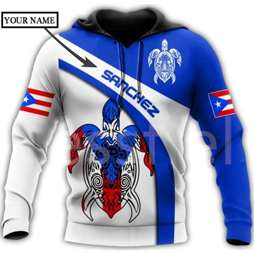 Tessffel Country Flag Puerto Rico Tattoo Emblem 3DPrint Men/Women Harajuku Pullover Casual Funny Hoodies Unisex DropShipping A14