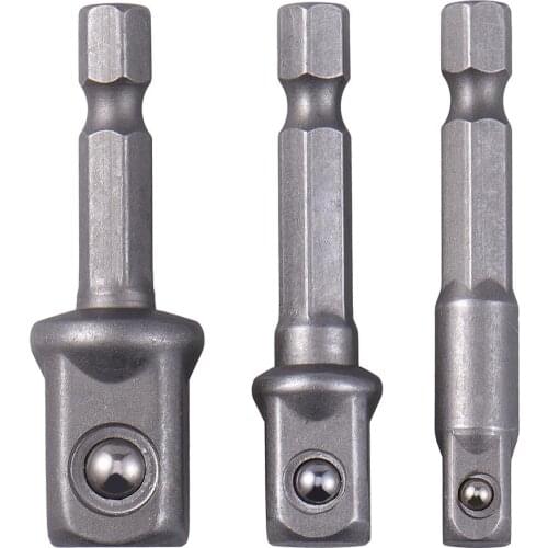 3PCs/set 1/4 3/8 1/2Hex Power Drill Bit Driver Socket Bits Set Adapter Wrench Sleeve Extension Bar For Electric Screwdriver Bits