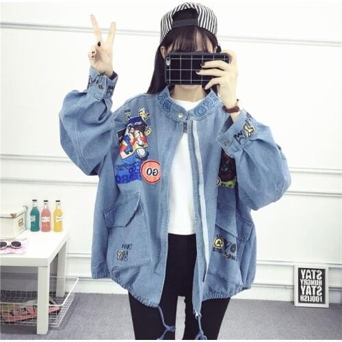 New Womens Denim Jacket Female Denim Coat Women Jackets 2020 European Style Girl Jean Jacket Schoolgirl Coats Loose Plus Size