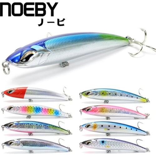 NOEBY 150mm/62g New Laser-Surface Sinking Pencil Fishing Lure Thru-Wire-Construction 3x-Strength Hook For Tuna GT Big Fish