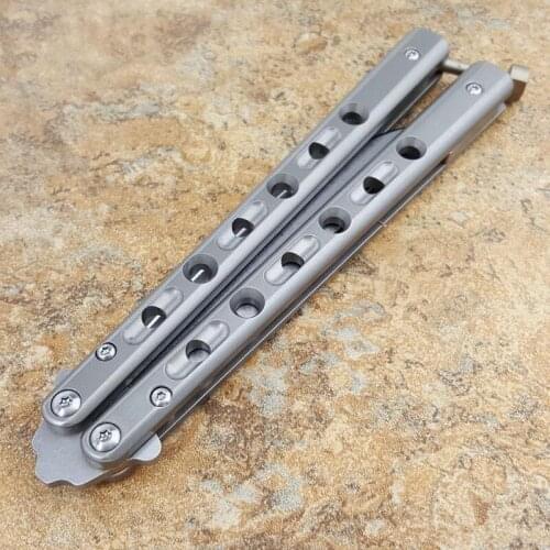 THEONE Butterfly knife BM62 Trainer knife T4 titanium handle D2 blade Jilt knife Hunting survival Folding Pocket Knife
