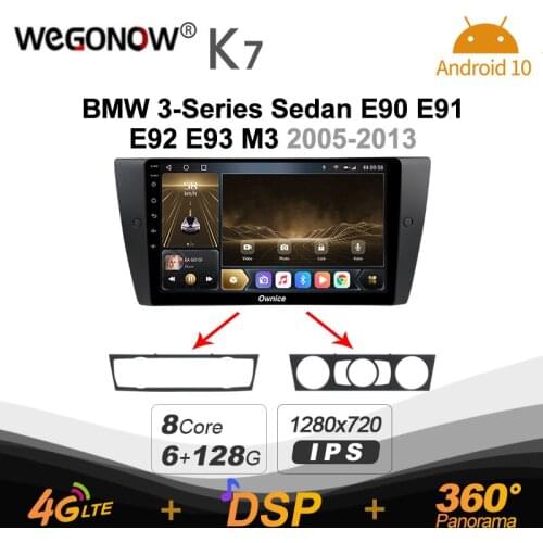 Ownice K7 6G+128G Car Radio Auto for BMW 3-Series Sedan E90 E91 E92 E93 M3 android 10.0 BT 5.0 360 4G LTE 1280*720 SPDIF Optical