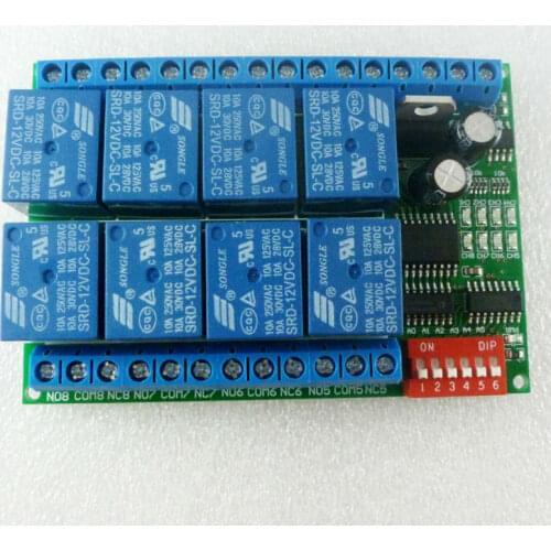 8 Channel DC 12V RS485 Relay Module Modbus RTU 485 Remote Control Switch for PLC PTZ Camera Security Monitoring