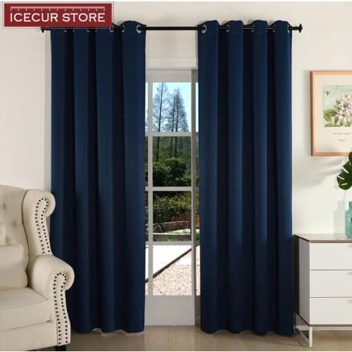 ICECUR Thicken Fabric Blackout Curtains for Living Room Kitchen Top Grade Modern Curtains for Bedroom Window Blinds Drapes