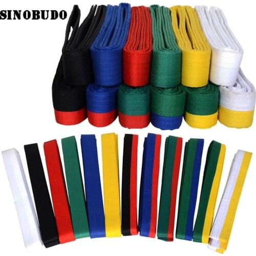 SINOBUDO Taekwondo Karate Martial Arts Belt Adult Belt ITF Cotton Core Belt Embroidery Sash 10 Color TKD Training 180cm