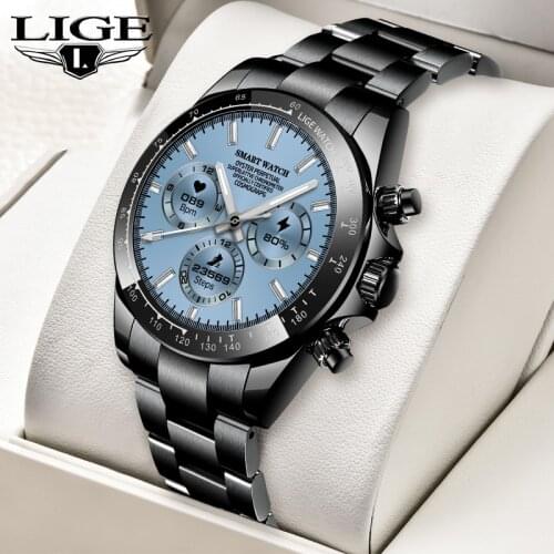LIGE New Bluetooth Call Smart Watch Men Heart Rate Smartwatch Waterproof Watch For Android iOS Sport Fitness Tracker Smart Clock