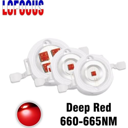 Real 1W 3W 5W Deep Red 660nm LED Chip COB SMD Diode Lamp DIY LED Grow Light For Indoor Plant Vegetable Fruit Growing Seeding