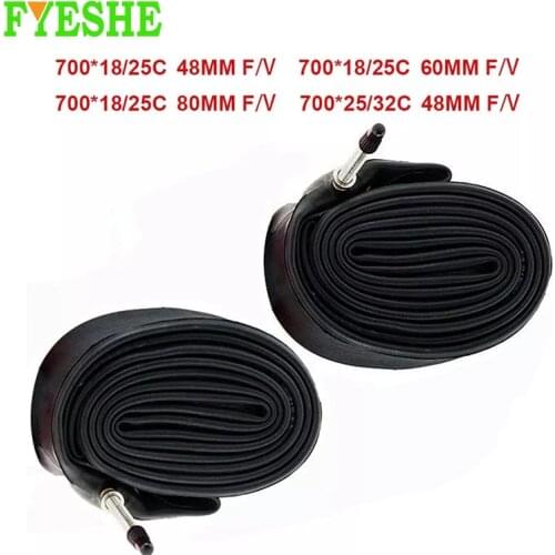 Bike Inner Tube For Mountain Road Bike Tyre Butyl Rubber Bicycle Tube Tire 700Cx18/25C 700X18/32C FV 80mm 60mm 48mm Tire