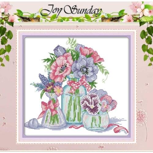 Flowers and vase counted Cross Stitch 11CT 14CT Cross Stitch Set Wholesale DIY Chinese Cross-stitch Kit Embroidery Needlework