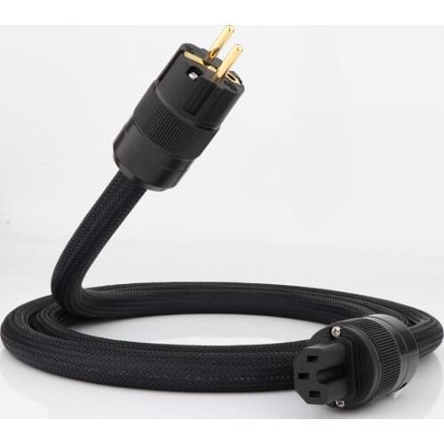 High-end power cord Professional power cord Powercord AC power cord,Ø = 14mm with gold-plated Schuko plug + IEC 078 IEC plug