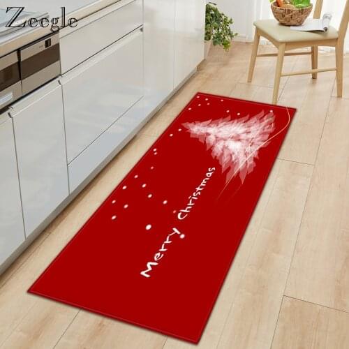 Zeegle Christmas Carpet Kitchen Rug Anti-slip Living Room Carpet Bathroom Dooramt Kids Room Floor Rug Absorbent Hallway Carpet
