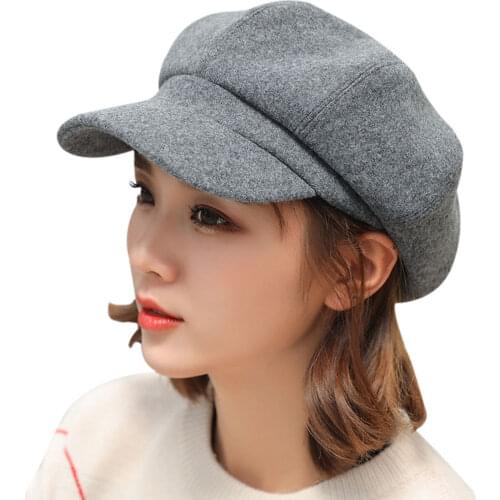 2020 Women Autumn Hat Fashion Winter Solid Color Woolen Caps Hat Women Thickened Warm Hat Beret Bonnet Femme
