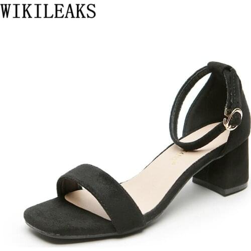 Ladies High Heels Sandals Women Low Heel Shoes Mary Jane Shoes Block Heels 2020 Summer Shoes Woman Plus Size Women Sandals 42 43