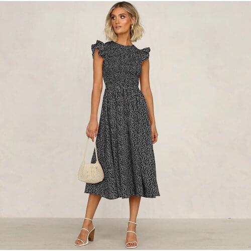 Boho Print Casual Summer Vestidos Women Elegant Long Dress Ladies Vintage Maxi Dresses Female Spring New Fashion