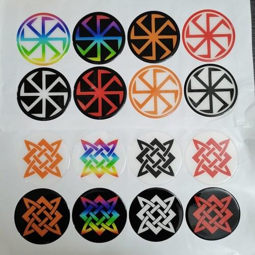 10*10cm Kolovrat Amulet Slavic Value Funny Car Sticker Epoxy Decal Accessories Car Auto Scratches Stickers For Car Bumper Window