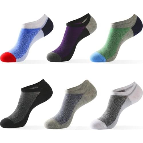 5 Pairs Mens Boat Cotton No Show Socks Coton Ankle Socks Man Invisivel Boat Thin Cheapest Big Socks for Men Plus Size 44 - 48