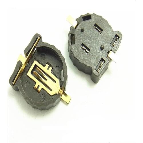 50pcs CR1220 CR1225 Battery Socket, BS-1220-2 SMT Battery Holder,3V Button Cell Socket,Gold-Plated