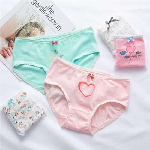 7 Pcs Cotton Underwear for Girls 2019 New Children Soft Panties Teenages Candy Color Briefs TWY-811-5-7P