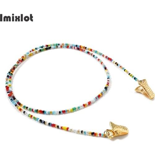 1PC Fashion Reading Glasses Chain Colored Beads Eyeglass Sunglasses Spectacle Cord with Clamps Neck Strap String Chain Eye Wear