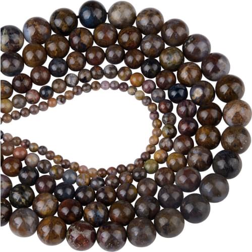Chanfar High Quality Natural Pitersite Stone Round Beads For Jewelry Making DIY Bracelet Necklace 6/8/10/12mm Strand