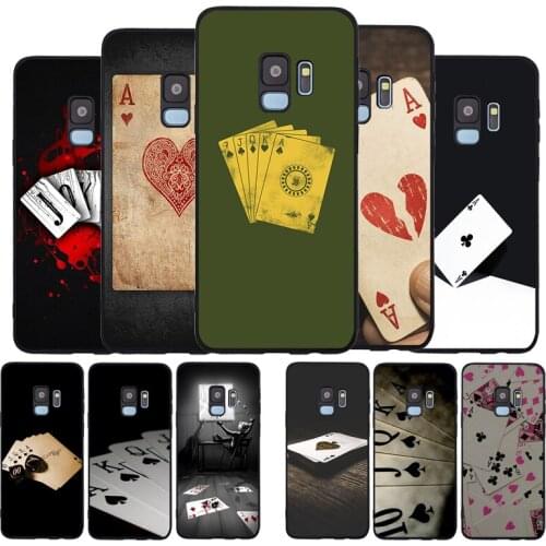 Poker black Soft phone Case For Samsung S20 S10 S9 S8 S7 edge Plus Lite Note 8 9 10 A6 A7 A8 A9 2018 Cover