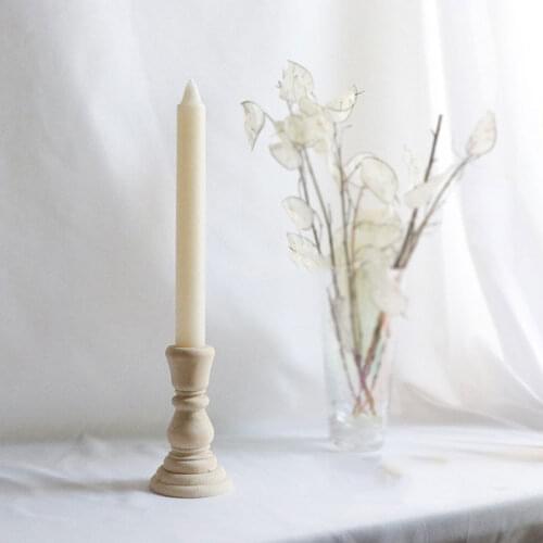 4/6.88in Wooden Candlestick Wedding Candle Holder Vintage Wood Pillar Candlestick Holder Candle Stand Nordic Home Decor