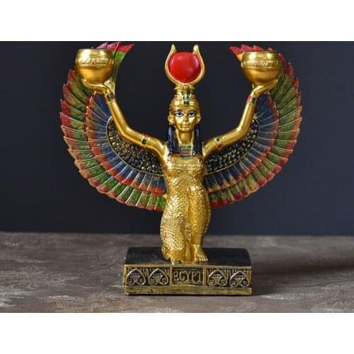 EGYPTIAN MYTHOLOGY ISIS GODDESS SOUVENIRS QUEEN CANDLEHOLDER DECORATION CREATIVE LIVING ROOM DESKTOP FIGURINESroom Art