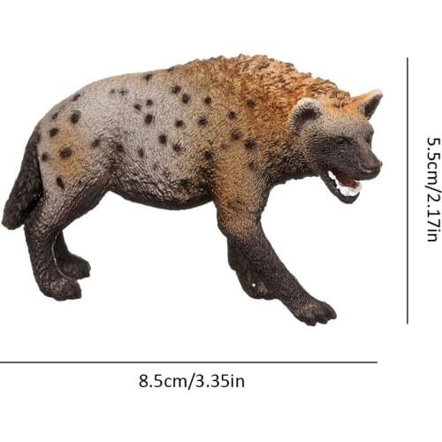 3.4inch Wilding Animal PVC Animals Action Figures Toys Childrens Gift Christmas Hyena Model Figure Kids Preschool Figurine Toy