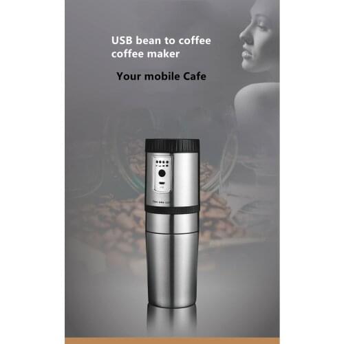 Electric portable stainless steel coffee grinder, bean grinder, car coffee pot, filter coffee machine, hand wash pot