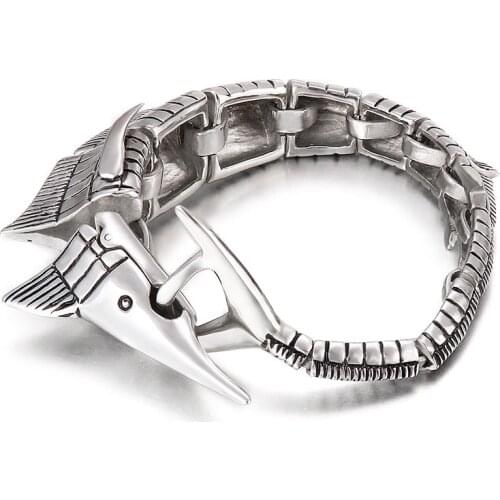 European and American fashion domineering personality swordback dragon animal titanium steel bracelet