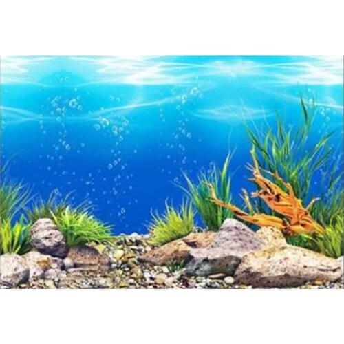 Ocean PVC Aquarium Background Poster Fish Tank Decoration Landscape