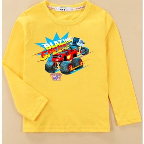 Red super car boys cartoon tees long sleeve autumn winter cotton tops baby boys 3D printed clothes children casual t-shirt