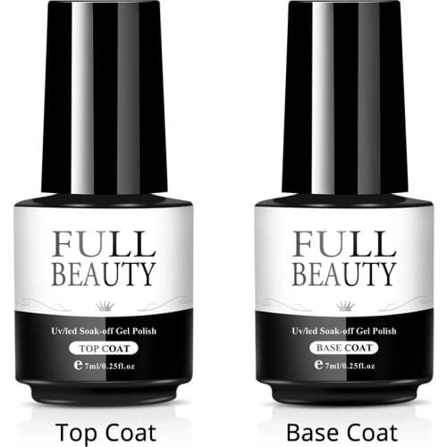 7 ml Base And Top Coat For Gel Polish Transparent Shiny Glossy UV Gel Varnish Soak Off Long Lasting Top Coat Manicure LE1571-2