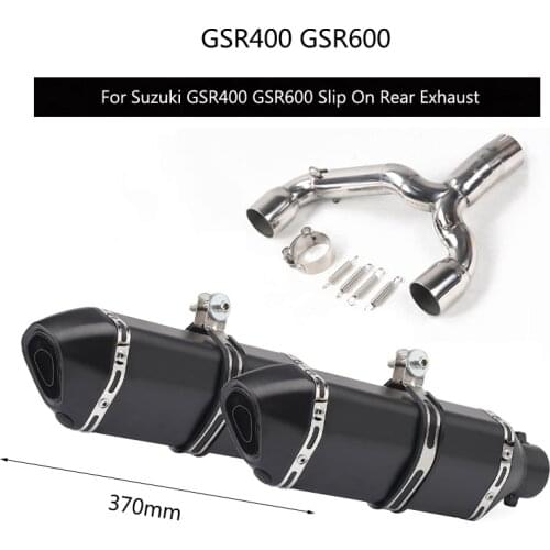 Slip On For Suzuki GSR400 GSR600 Modified Rear Motorcycle Exhaust Muffler Pipe Mid Link Pipe Silencer 51mm with Left Right
