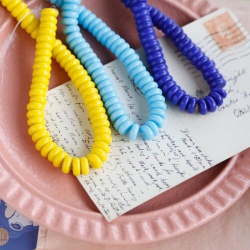 Well-behaved thick cut pure color glass beads diy earring accessories Czech glass beads material