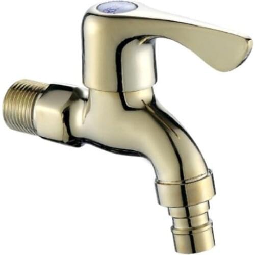 1pc Brass Gold Faucet Garden Bibcock Washing Machine Faucet Outdoor Bibcock For Garden Water Tap