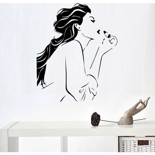 Beautiful sexy girls beauty salon Wall Sticker for Girls Bedroom Decoration Wall Art Decor Beauty Shop parlor Accessories Murals