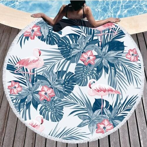 Microfiber Quick Dry Beach Leisure Resort Swimming Towel Microfiber Bath Towels Yoga Mat Shawl Bandage Round Tassel Beach Towel