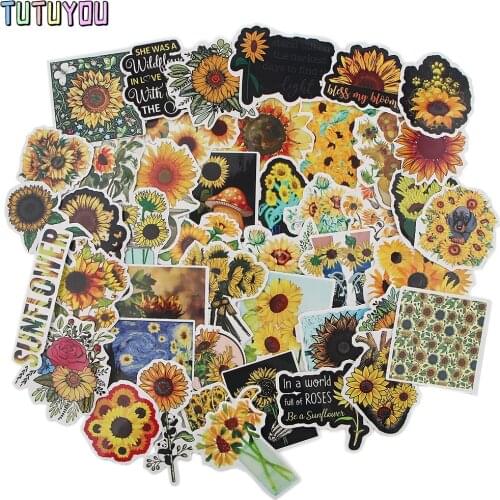 PC2646 45pcs/set Sunflower You Are My Sunshine Scrapbooking Stickers For Guitar Laptop Luggage Car Fridge